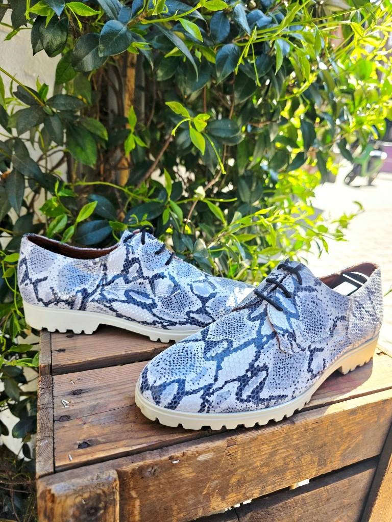 YV9572:Vintage 90s/Y2K Cellini Snakeskin Leather Derby Shoes, Kleding | Dames, Schoenen met lage hakken, Overige kleuren, Unknown
