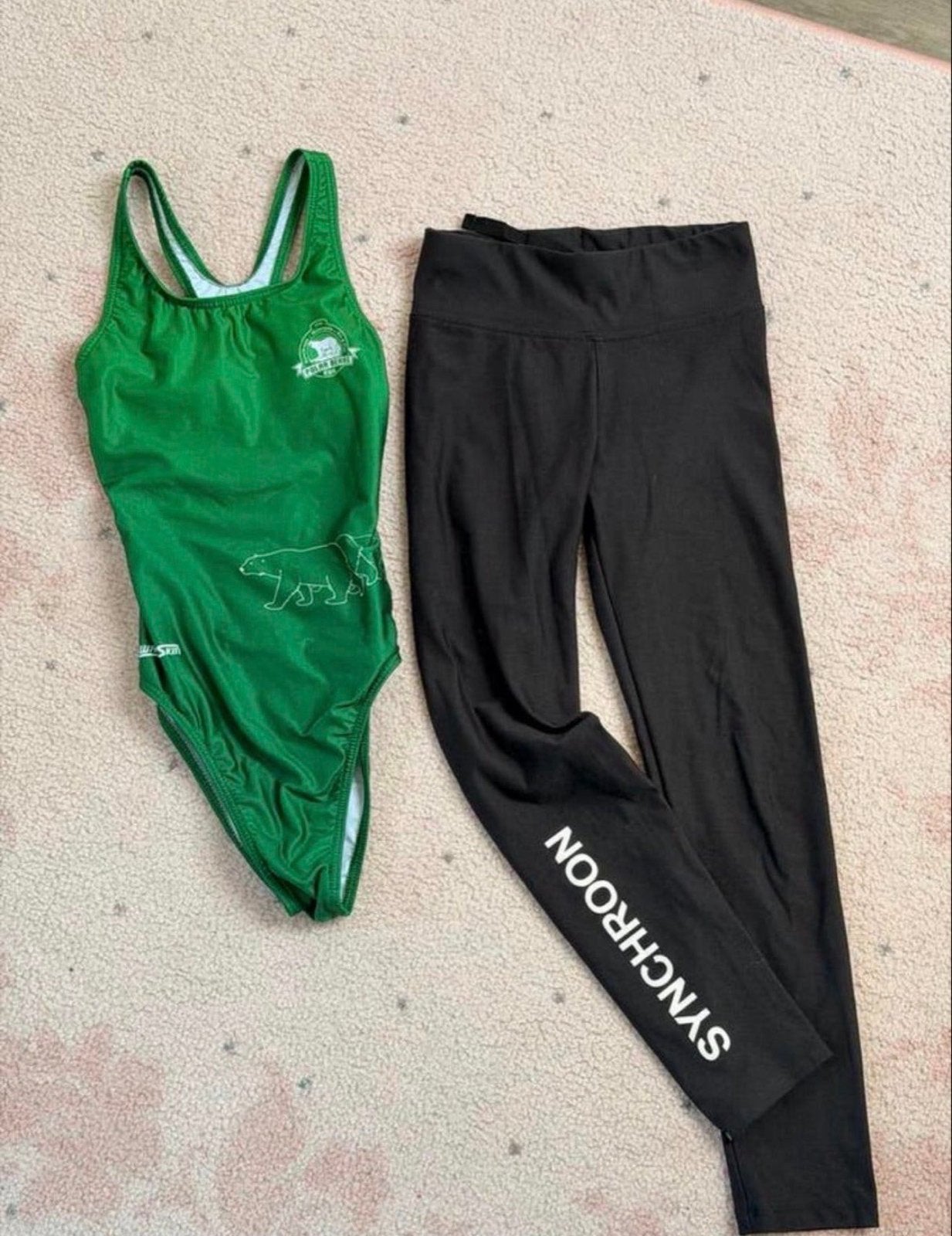 Synchroonzwempak Polar Bears Ede + legging maat 134/140, Ophalen of Verzenden, Zo goed als nieuw, Groen, Badpak