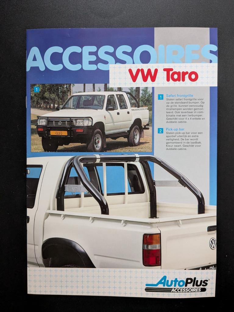 Brochure VOLKSWAGEN Taro Accessoires 1992 + prijslijst, Ophalen of Verzenden, Zo goed als nieuw, Volkswagen