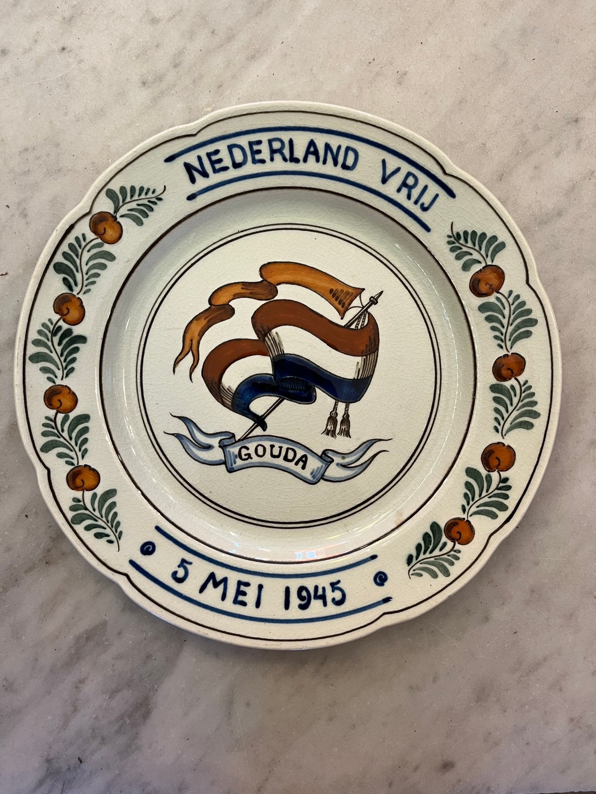 Bevrijdingsbord Nederland vrij Gouda 1945, Ophalen of Verzenden