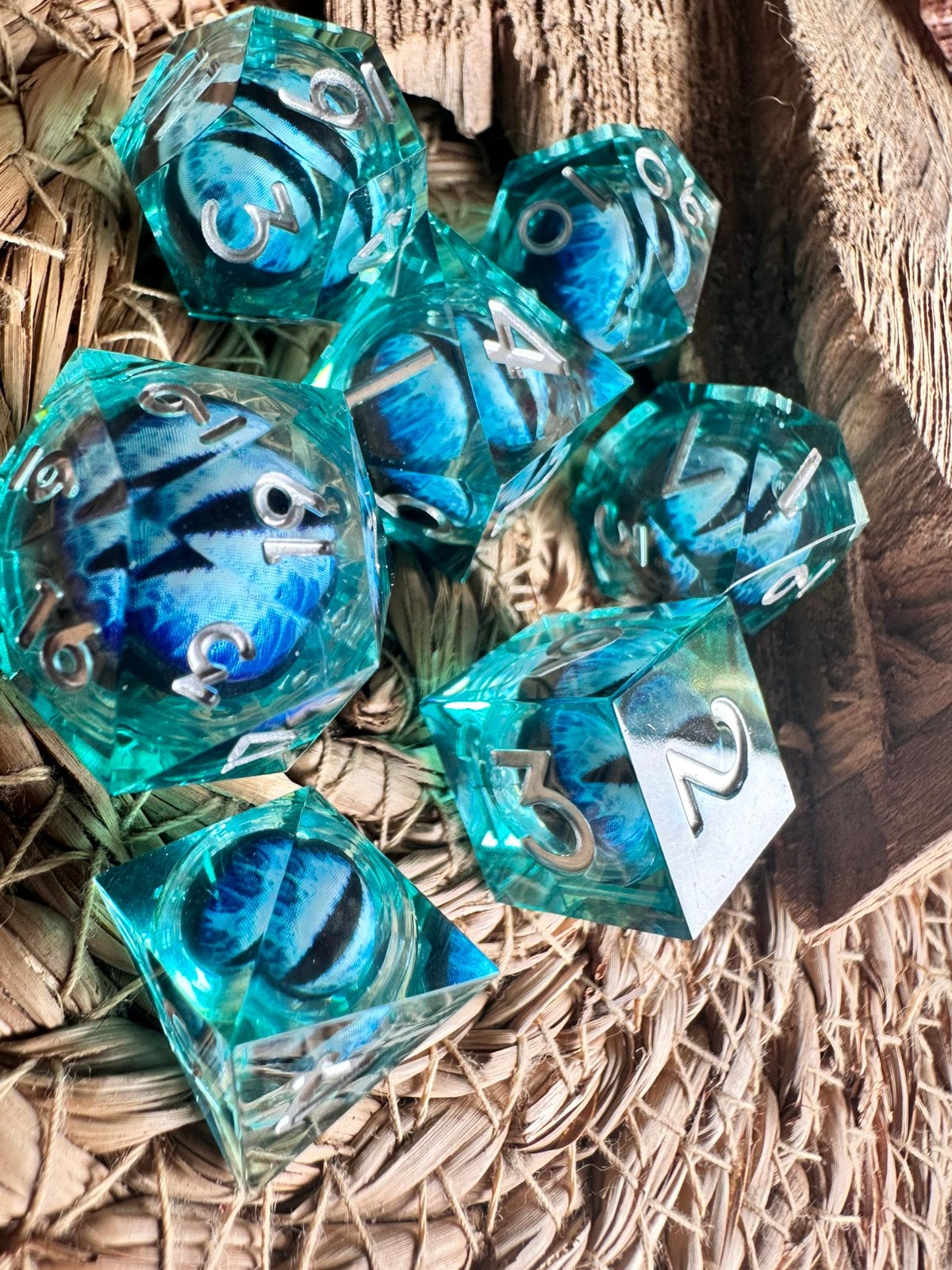 DND Dice / drakenoog / blauw / dobbelstenen / RPG / D&D, Hobby en Vrije tijd, Wargaming, Ophalen of Verzenden, Nieuw, Overige soorten