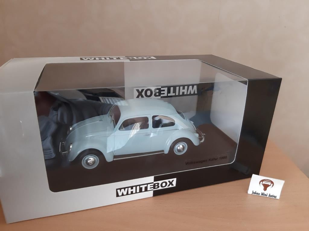 Volkswagen Kever uit 1960 in lichtblauw van Whitebox 1:24, Overige merken, Auto, Nieuw, Ophalen of Verzenden