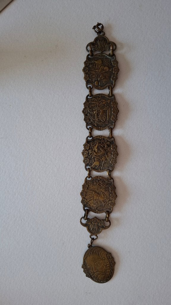 armband messing +/- 1950, Ophalen of Verzenden, Gebruikt, Goud, Zilver