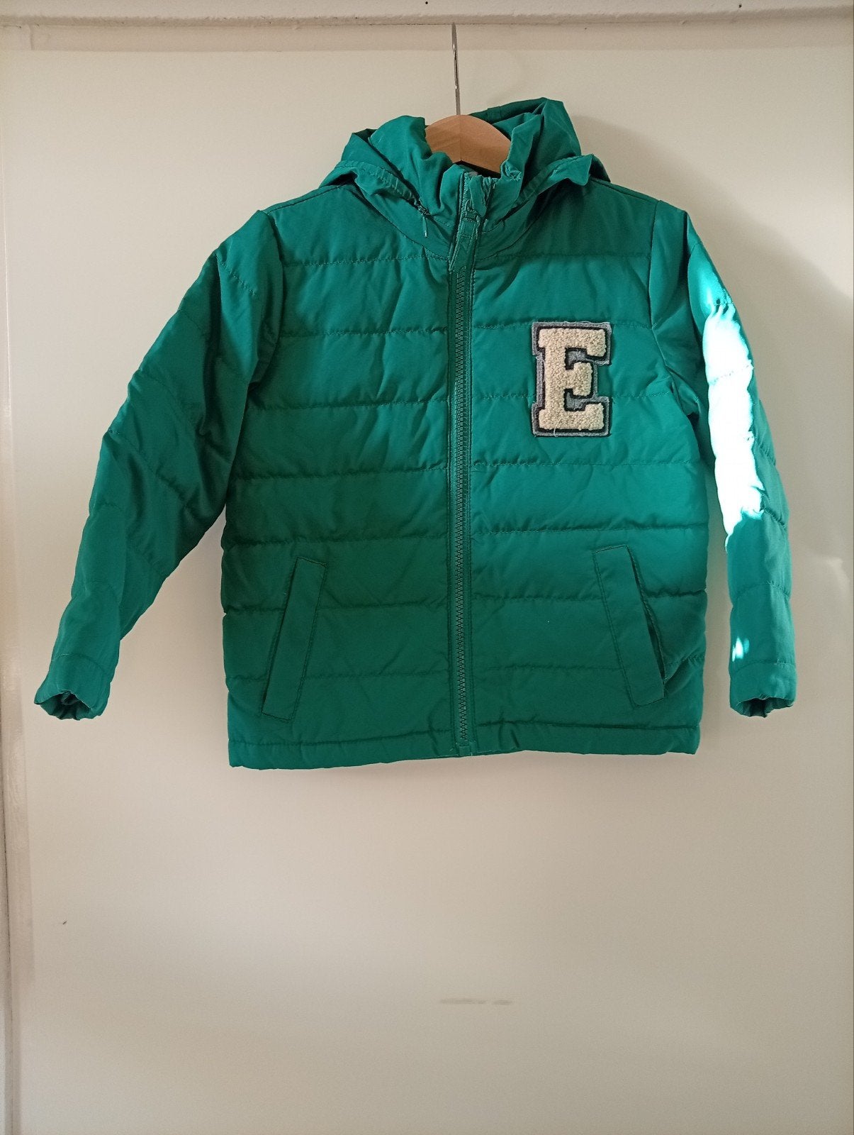 Groene Esprit kinderjas met capuchon en reflector, Verzenden, Gebruikt, Onbekend, Jongen of Meisje