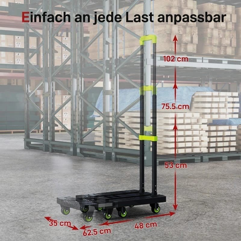 Opvouwbare Transportkar 200kg - Compact en Sterk, 100 liter of meer, Ophalen of Verzenden, Nieuw, Transportkar