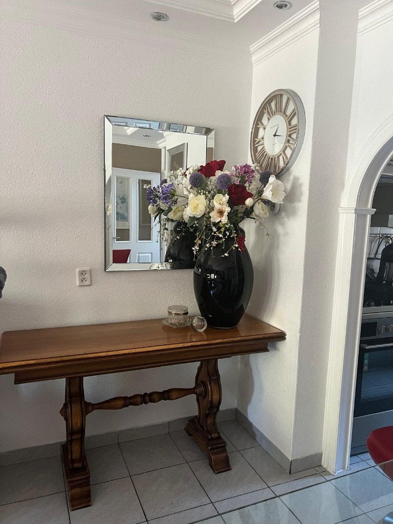 Italiaans massieve (klap)tafel/sidetable, Ophalen, Gebruikt, 100 tot 150 cm, 75 cm of meer