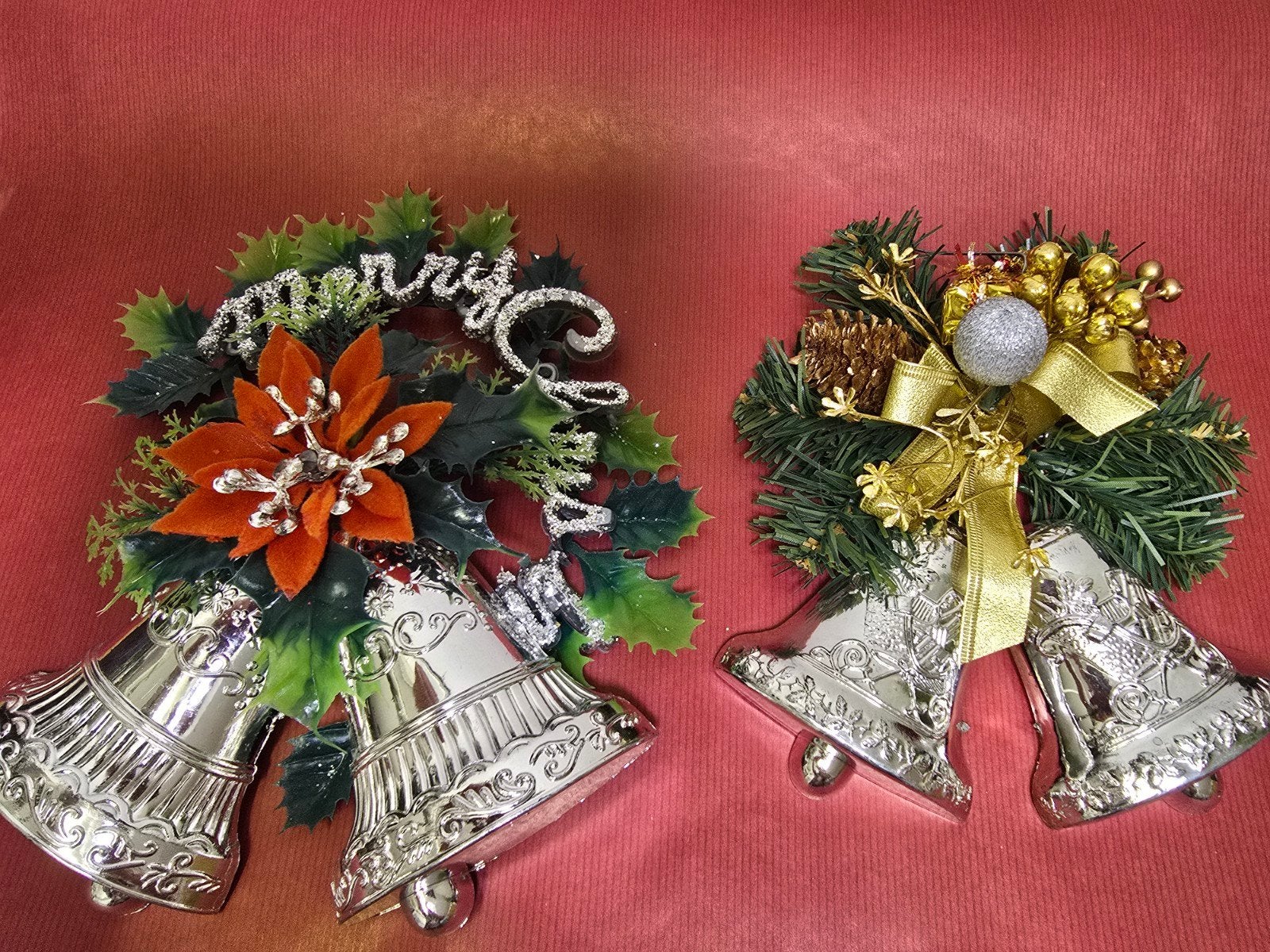 Set van 2 echte vintage / retro kerstklokken hangers, Ophalen of Verzenden