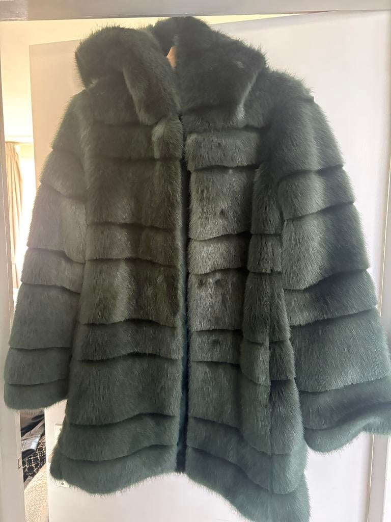 Kocca Faux Bontjas Groen met Capuchon Maat M, Kleding | Dames, Jassen | Winter, Ophalen of Verzenden, Maat 38/40 (M), Groen