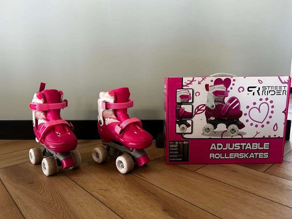 Roze verstelbare rolschaatsen, Ophalen, Verstelbaar, Gebruikt, Kinderen