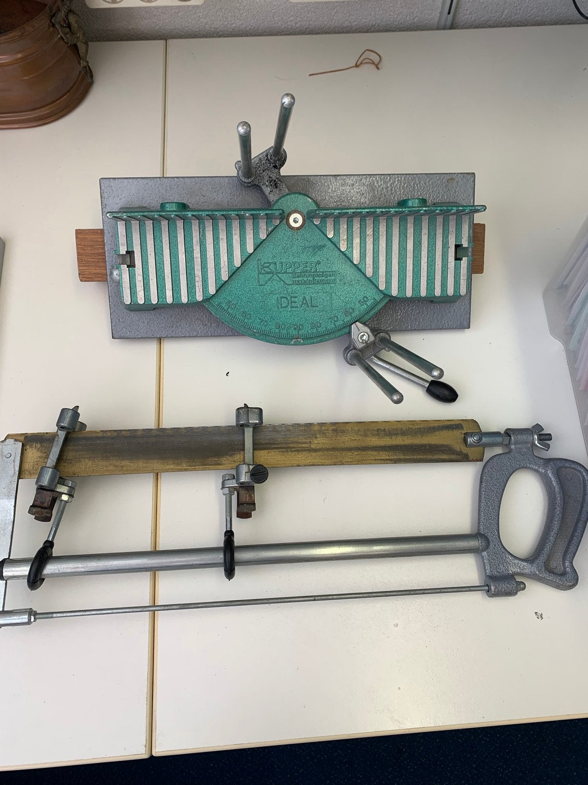 Kupper Ideal verstekbak met zaag - Made in Germany, Ophalen, Gebruikt, Zaag, Overige merken