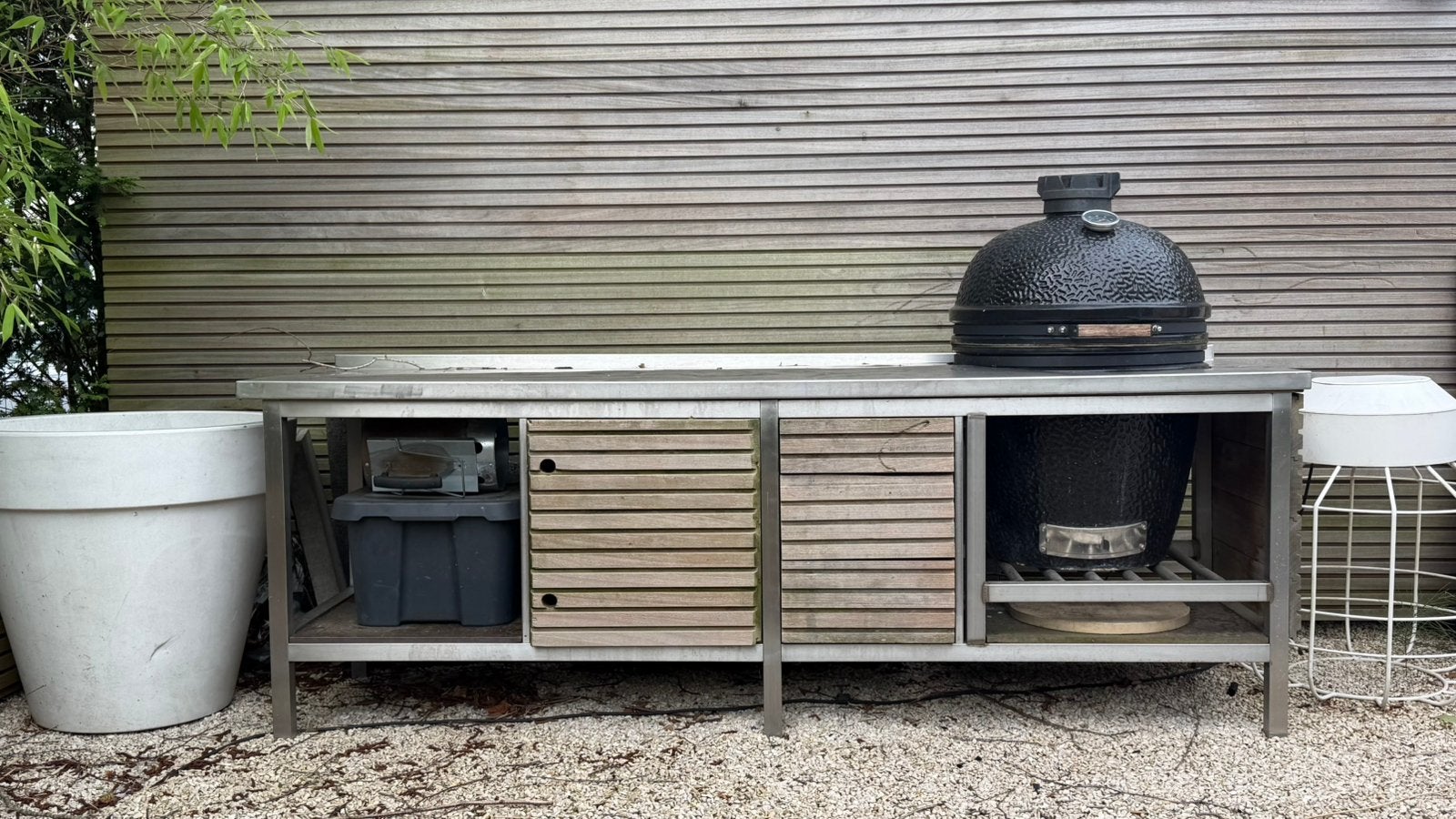 Rvs buiten keuken incl. Black bastard XL bbq, Tuin en Terras, Buitenkeukens, Ophalen, Gebruikt, Houtskool, Vrijstaand