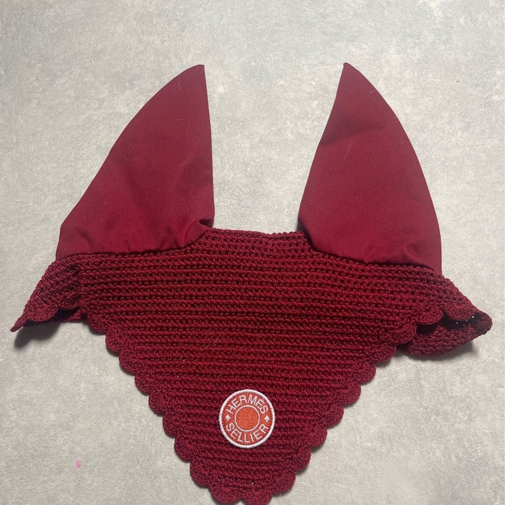 Hermes oornetje bordeaux, Ophalen of Verzenden, Zo goed als nieuw, Oornetje, Full