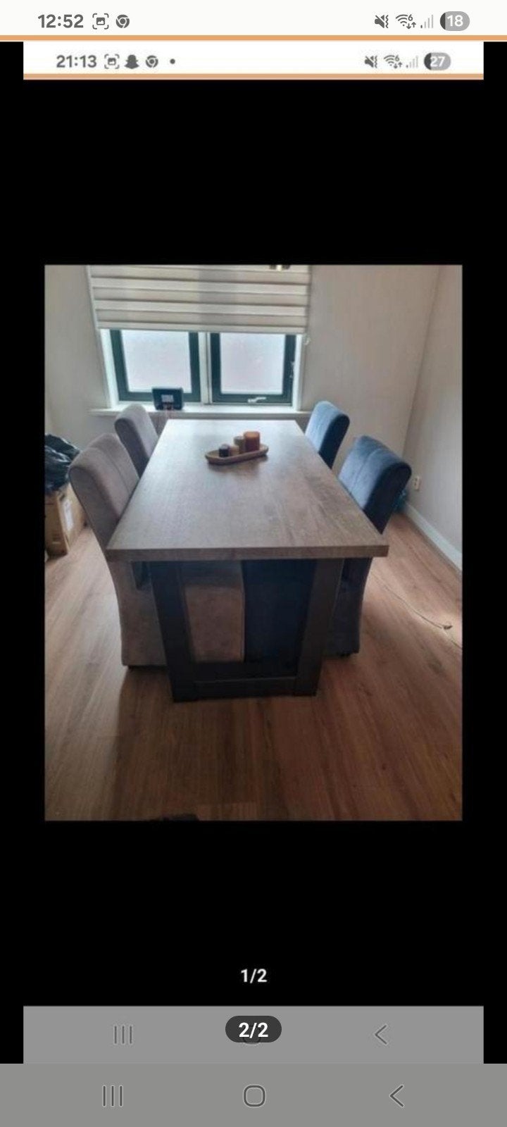 masiefen eettafel echt lootzwaar met stoelen ziet er zeer, Ophalen, 50 tot 100 cm, 150 tot 200 cm, Vierkant