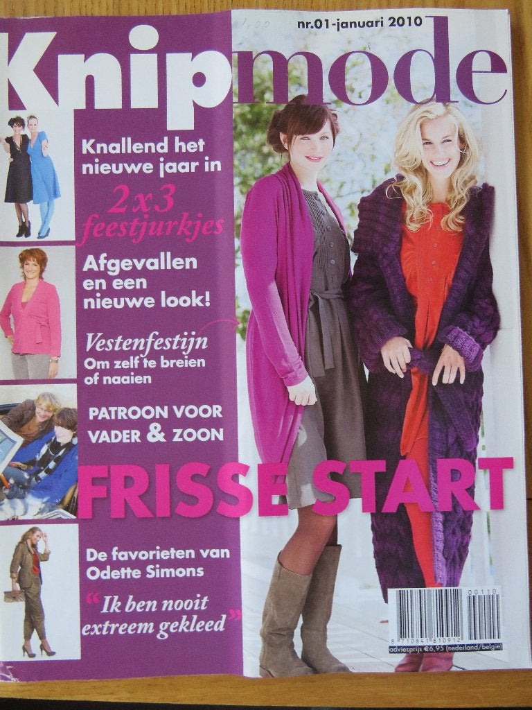 Knipmode januari 2010 patronen mode voor mannen, Ophalen of Verzenden, Zo goed als nieuw, Vrouw, Knipmode
