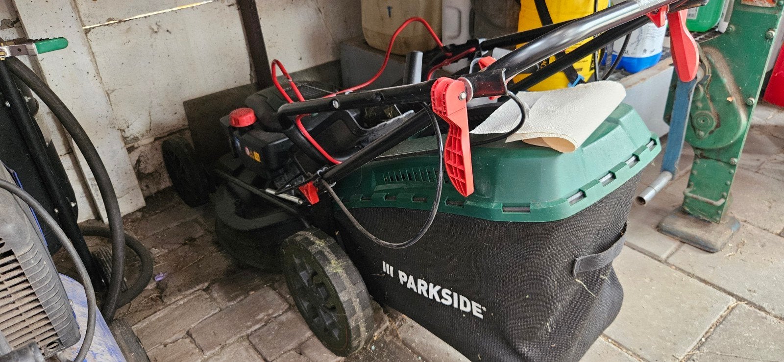 Parkside Benzine Grasmaaier - Zo goed als nieuw, Tuin en Terras, Grasmaaiers, Ophalen, Cirkelmaaier, 40 t/m 49 cm, Parkside