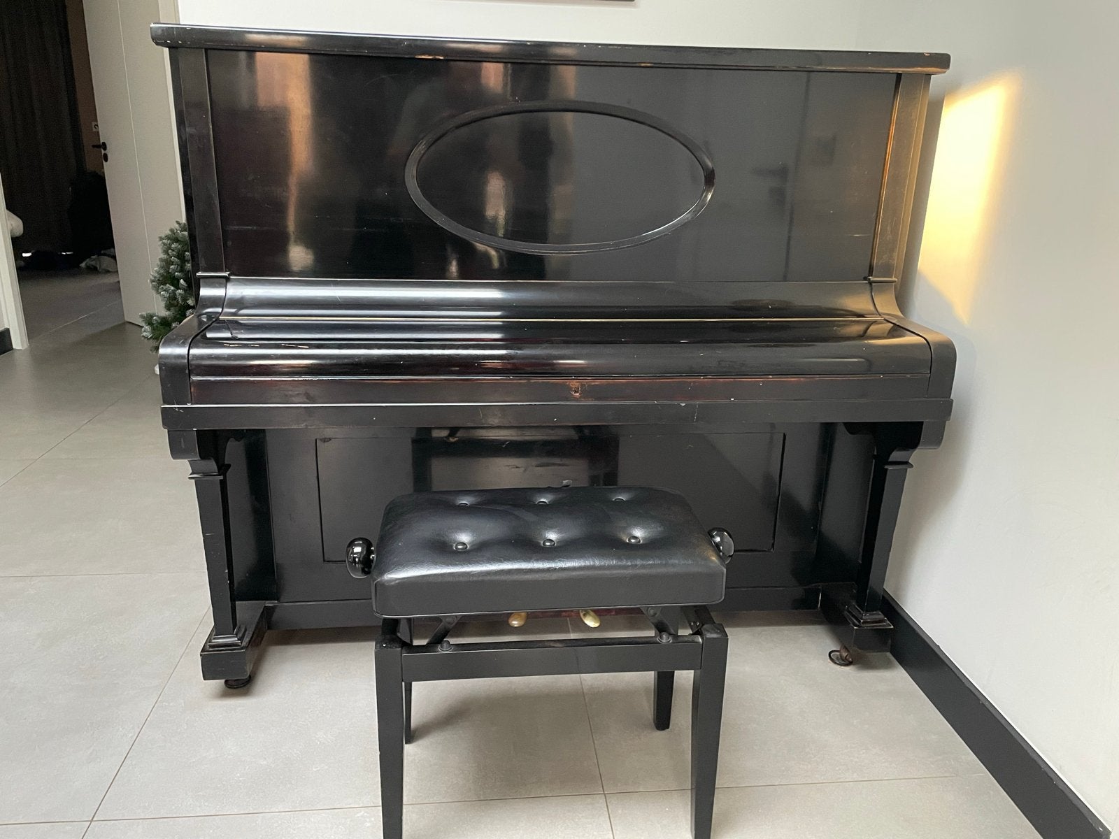 Antieke piano van H. Kriege Berlin, D. Ansingh & Co. Zwolle, Muziek en Instrumenten, Ophalen, Gebruikt, Zwart, Piano