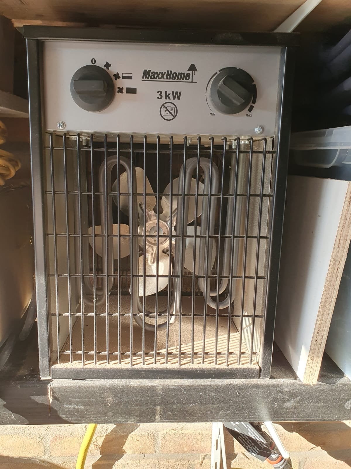 Goed werkende MaxxHome 3kW bouwkachel - Schuur opruiming, Ophalen, Gebruikt, Overige soorten, Elektrisch