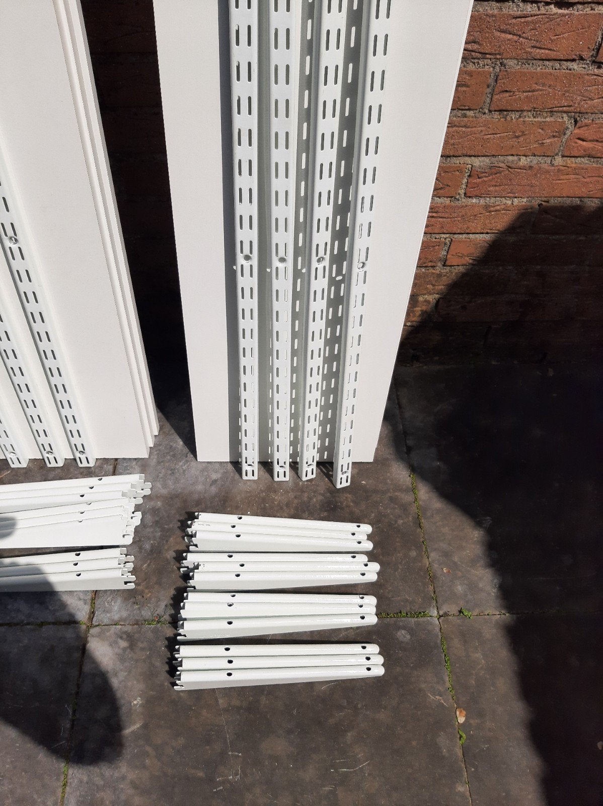 6 Witte Schaps+ Schapdragers en Rail, Gebruikt, Ophalen of Verzenden, Plank, Minder dan 200 cm