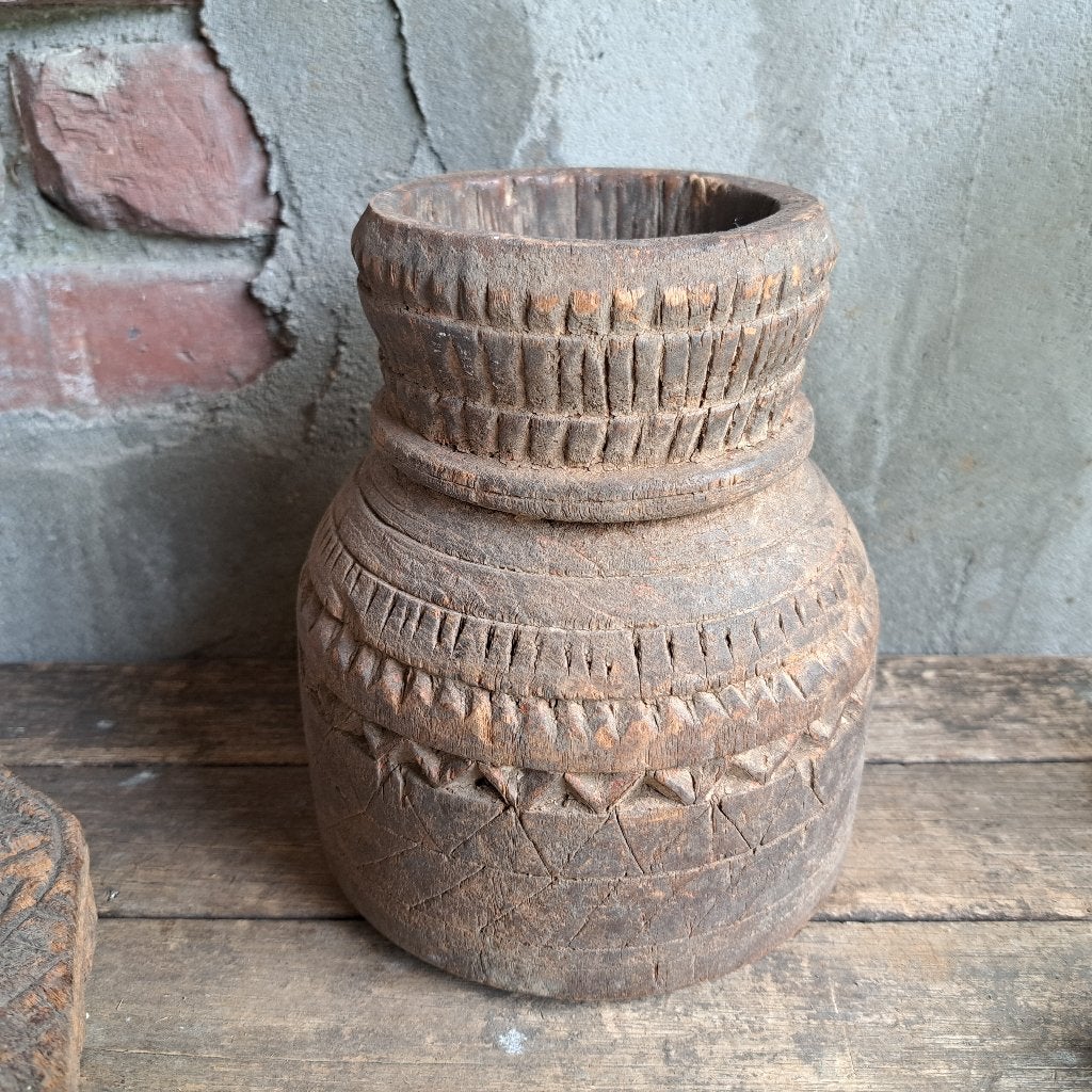 Landelijke houten pot kruik kandelaar kruidenbakje *Etage3*, ., Ophalen of Verzenden, Zo goed als nieuw, .