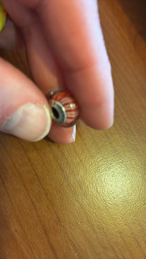 925 sterling  zilver pandora glas bedel, Sieraden, Tassen en Uiterlijk, Bedels, Pandora, Ophalen of Verzenden, Zo goed als nieuw