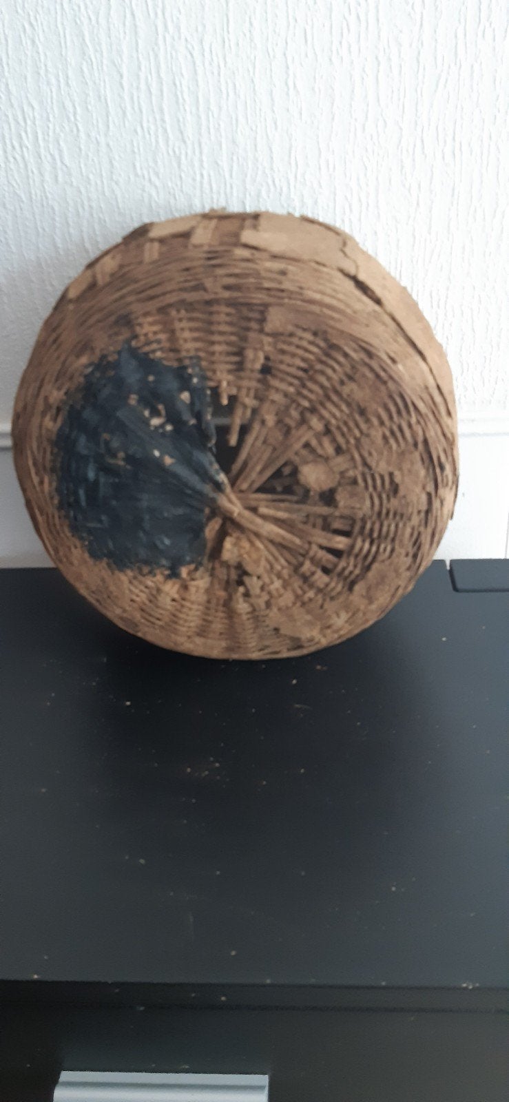 Oude leemkorf, Huis en Inrichting, Woonaccessoires | Schalen en Manden, Ophalen, Gebruikt, Rechthoekig, Riet