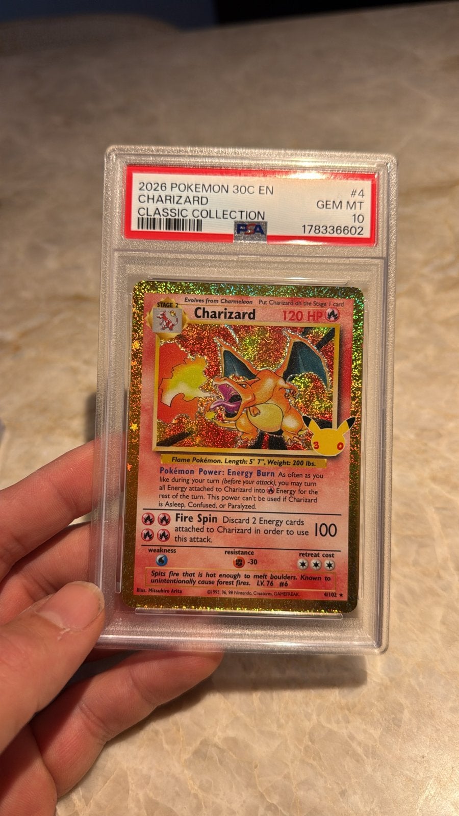 PSA 10  Charizard 30c Classic Collection Pokemon Kaart, Ophalen, Nieuw, Losse kaart