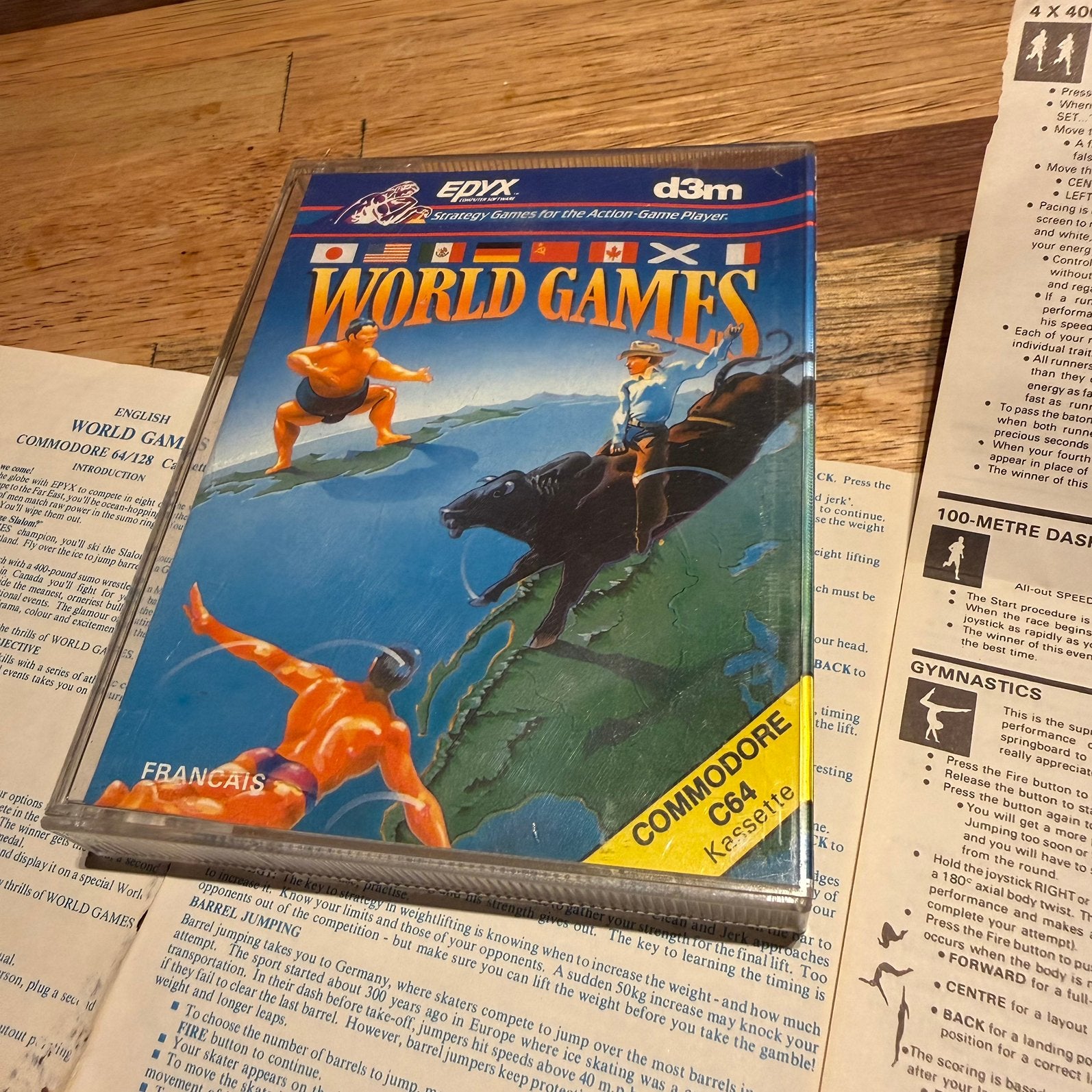 Commodore 64 / 128 – World Games – Epyx – Cassette – 1986, Gebruikt, 1 speler, Ophalen of Verzenden, Vanaf 3 jaar