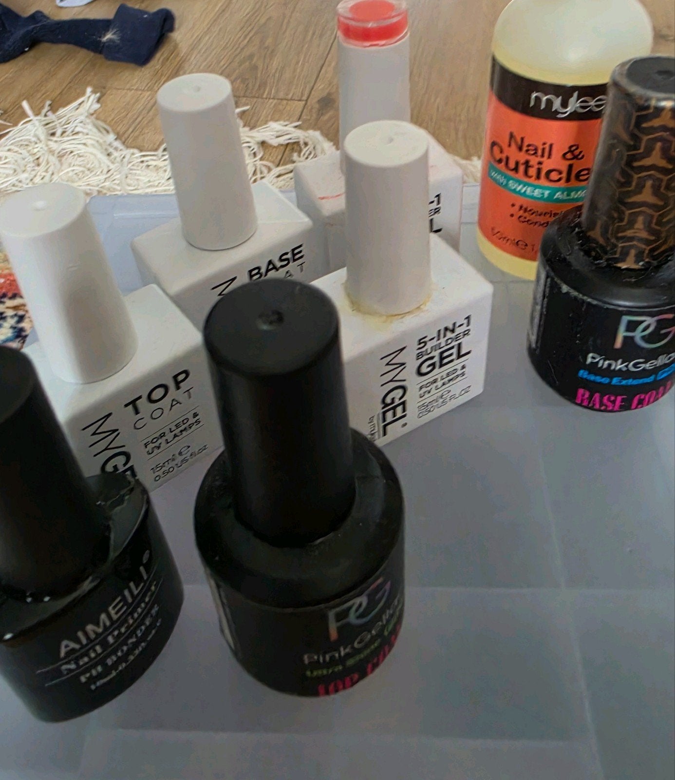 Gellak set met cuticle oil - Pink Gellac & MyGel, Ophalen, Gebruikt, Overige typen