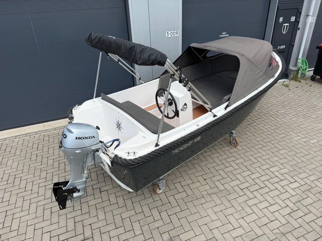 Nette Trendship 480 Sloep Compleet incl. Honda 10PK 4-takt, Watersport en Boten, Sloepen, Overige merken, Trendship, Biminitop