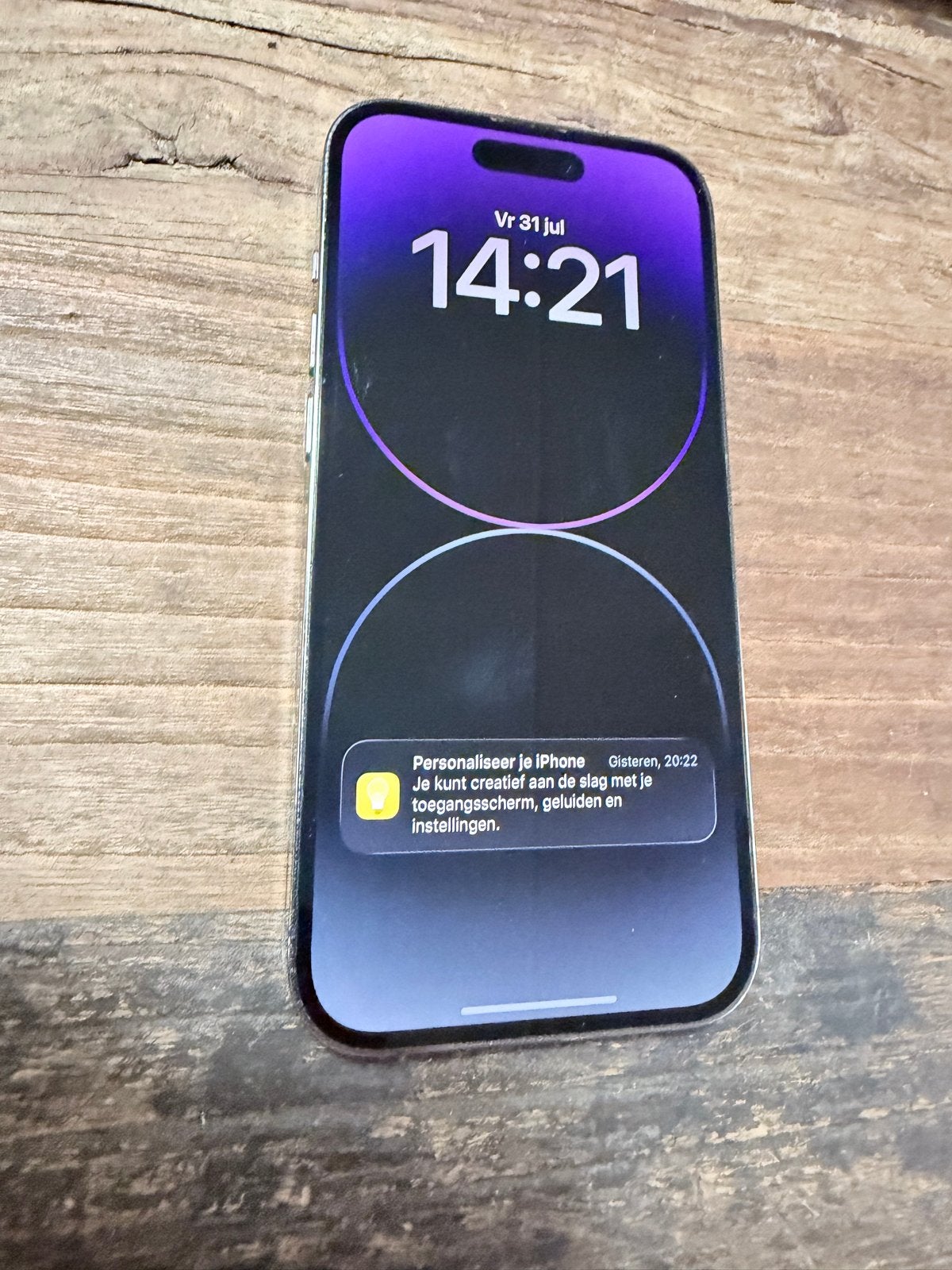 iPhone 14 Pro 128GB Deep Purple - Gebarsten achterkant, Paars, Ophalen of Verzenden, Zonder simlock, Zonder abonnement