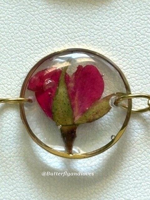 Prachtig Echte gedroogde rode roos verstelbare armband Love, Sieraden, Tassen en Uiterlijk, Armbanden, Ophalen, Overige materialen