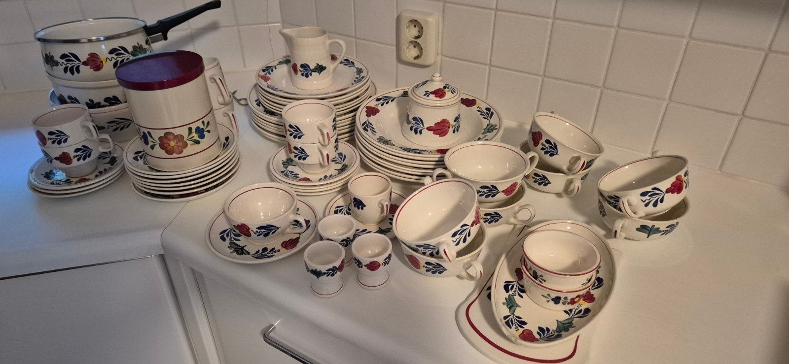 Uitgebreid Boerenbont servies (67 delig), Ophalen, Gebruikt, Overige merken, Keramiek