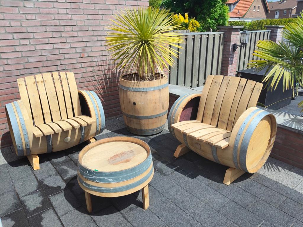Wijnvaten tuinset, Tuin en Terras, Ophalen, Nieuw