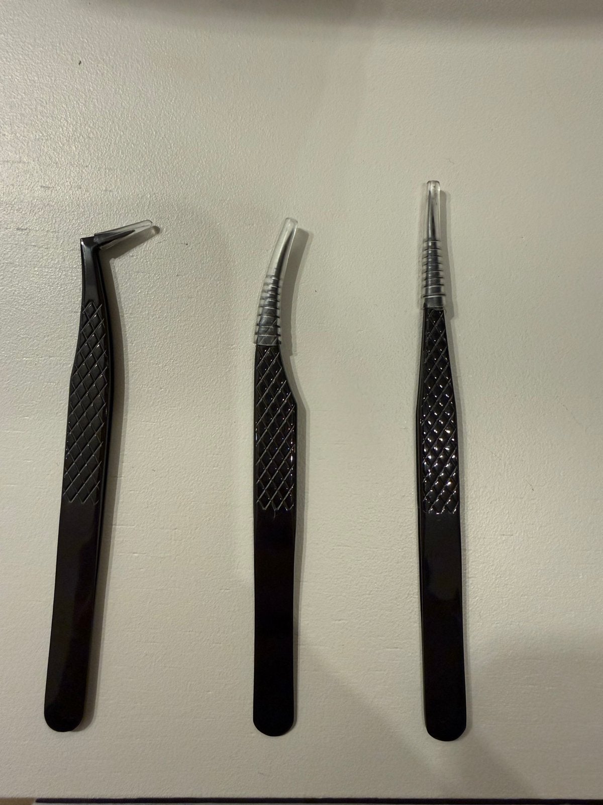 Professionele Wimper Pincet Set - Zwart met Fiber Tip, Ophalen, Ogen, Zwart, Nieuw
