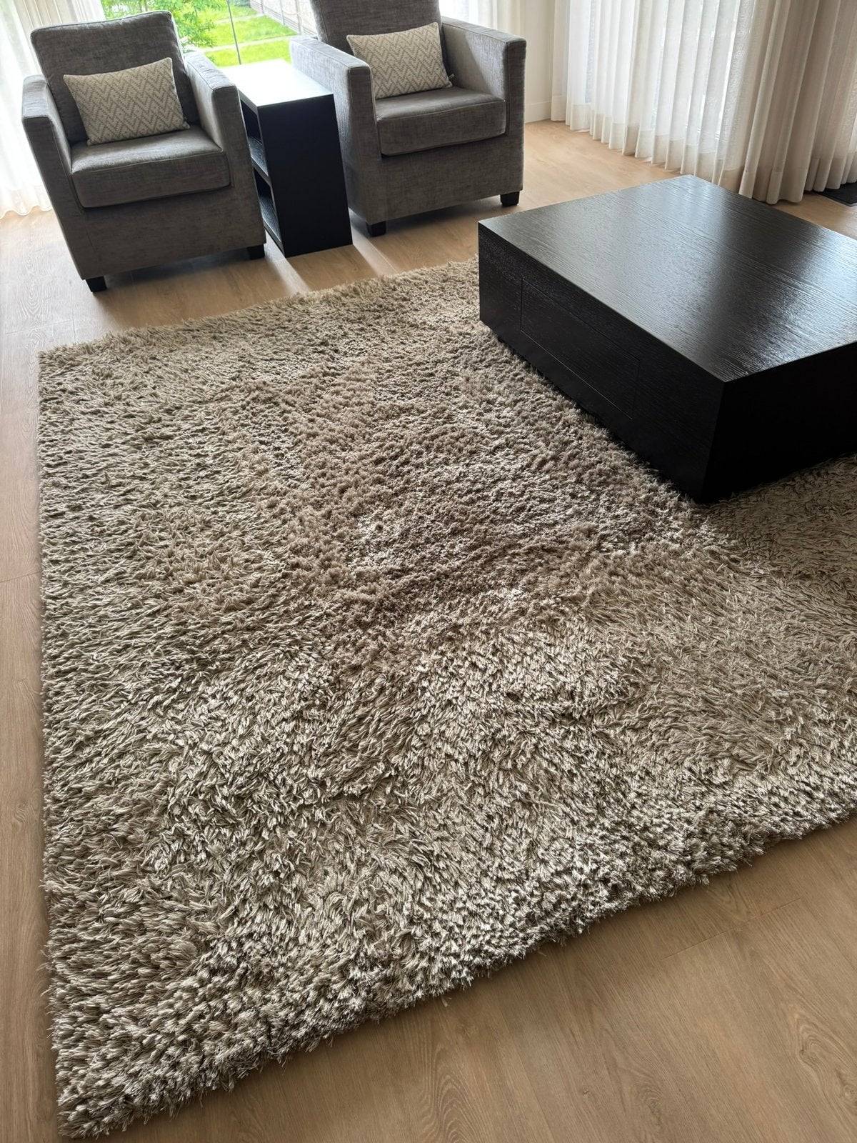 Hoogpolig vloerkleed / zand / 2.00 x 2.50, Huis en Inrichting, Stoffering | Tapijten en Kleden, Ophalen, Beige, 200 cm of meer