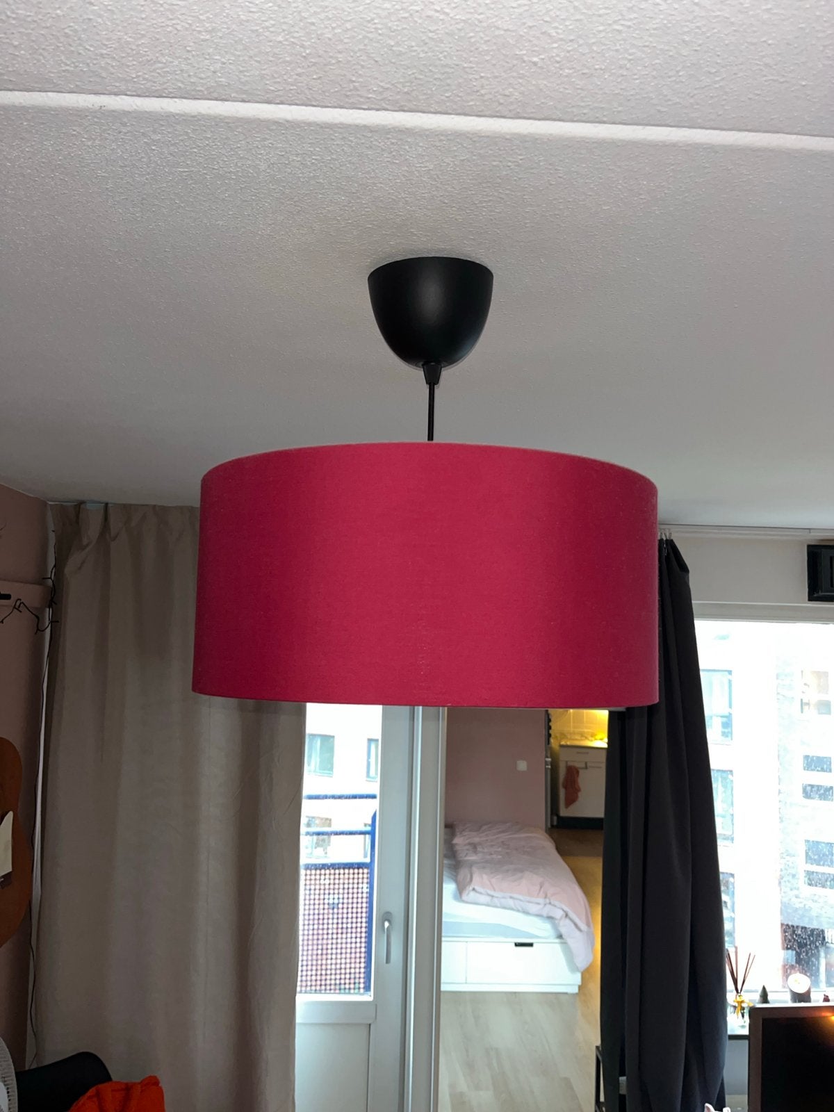 Mooie roze lampenkap, Ophalen, Gebruikt, Rond, Plafondlamp