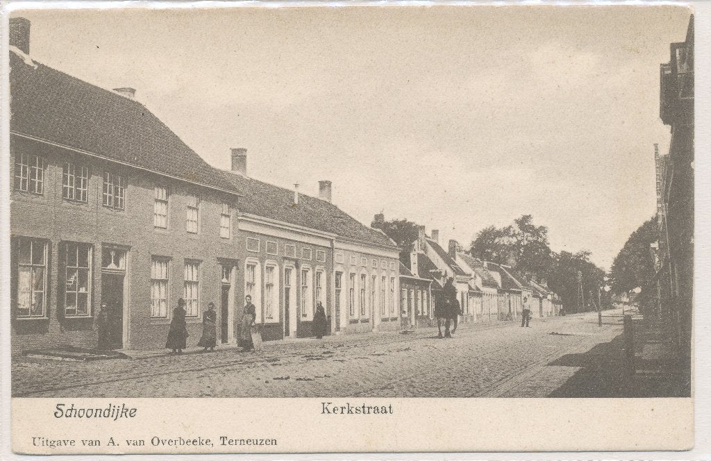 Schoondijke - Kerkstraat, Ophalen of Verzenden, Voor 1920, Ongelopen, Zeeland