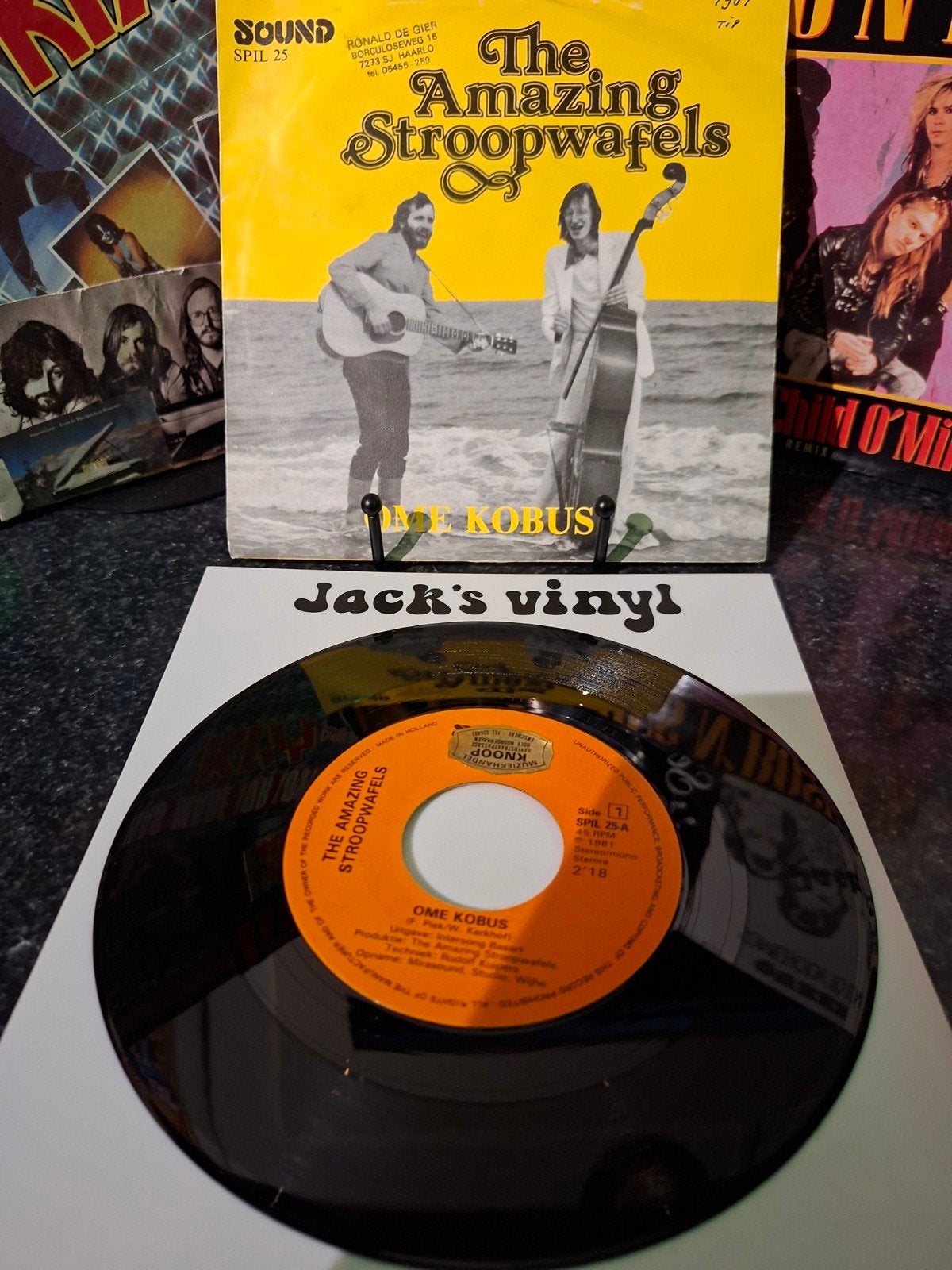 The Amazing Stroopwafels - Ome Kobus   1981, Cd's en Dvd's, Gebruikt, 7 inch, Ophalen of Verzenden, Beschermende buitenhoes