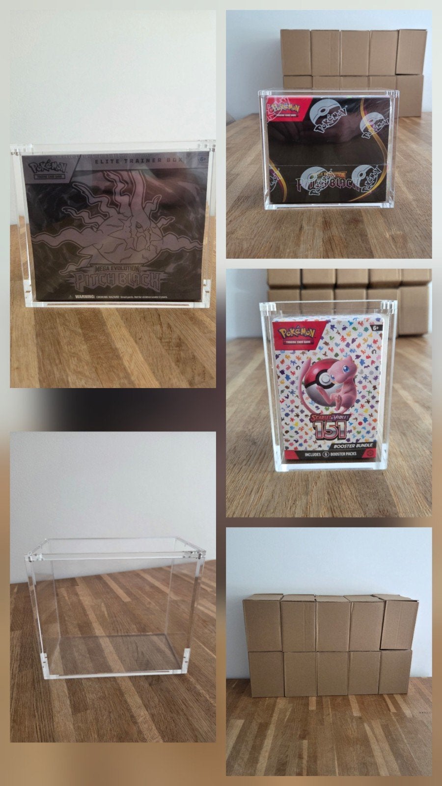 Diverse Pokemon Acryl Cases - ETB, BBox, Booster Bundle, Ophalen of Verzenden, Nieuw, Overige typen