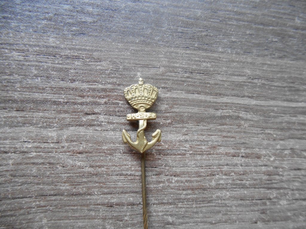 Marine anker MSF insigne goudkleurig KM, Ophalen of Verzenden, Marine, Nederland, Overige typen