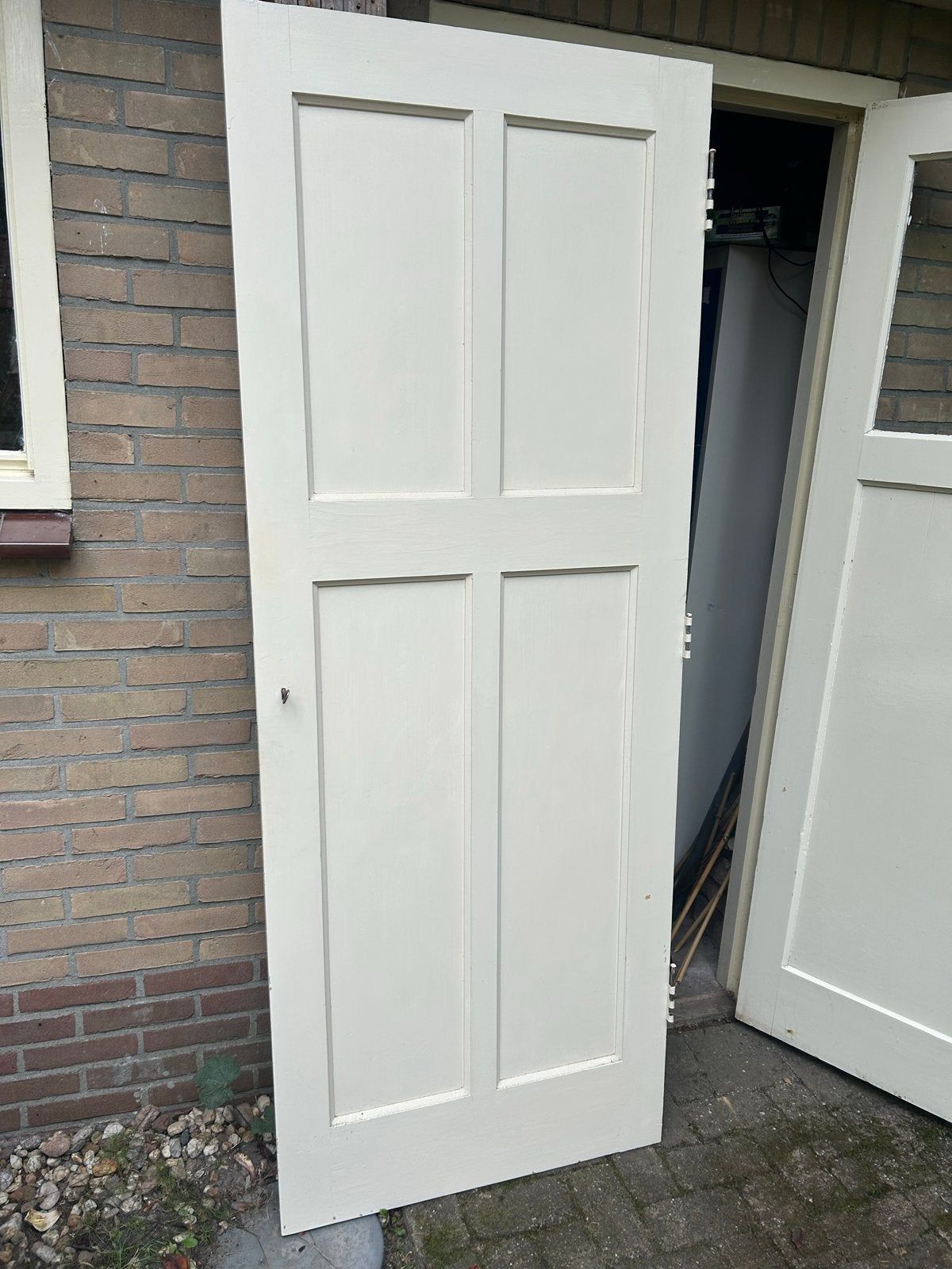 Jaren '30 paneeldeuren: kastdeur en binnendeur met glas, Doe-het-zelf en Verbouw, Deuren en Horren, Ophalen, 80 tot 100 cm, Binnendeur