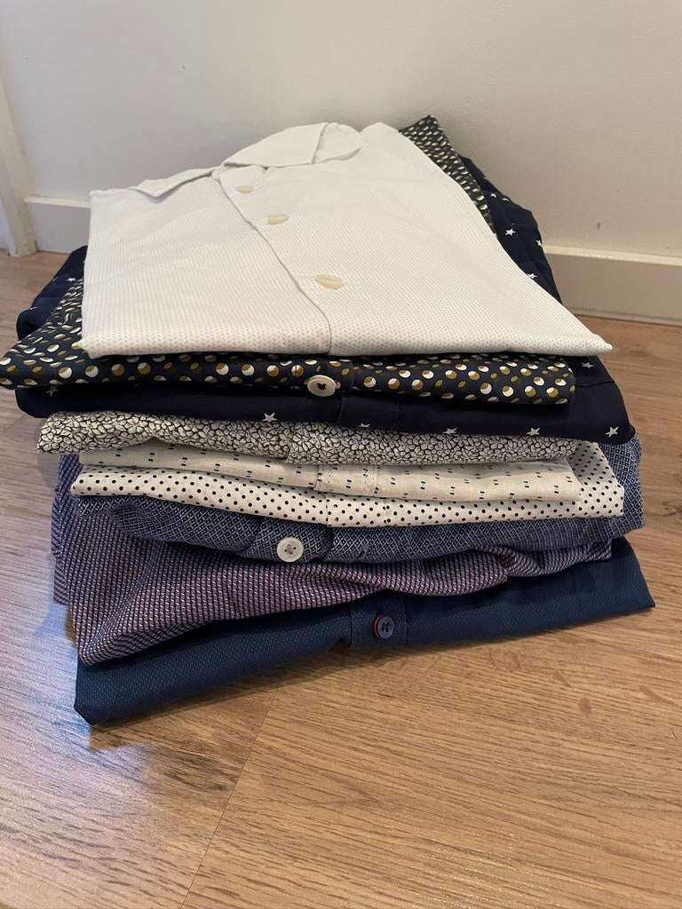 Enorme stapel partij luxe overhemden Profuomo, Cavallaro enz, Ophalen of Verzenden, Zo goed als nieuw, Halswijdte 39/40 (M)