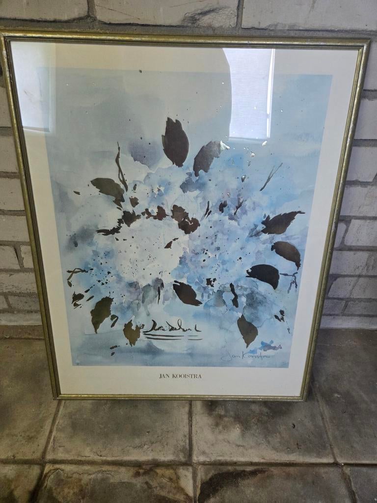 Jan Kooistra Schilderij - Abstracte Bloemen, Antiek en Kunst, Ophalen