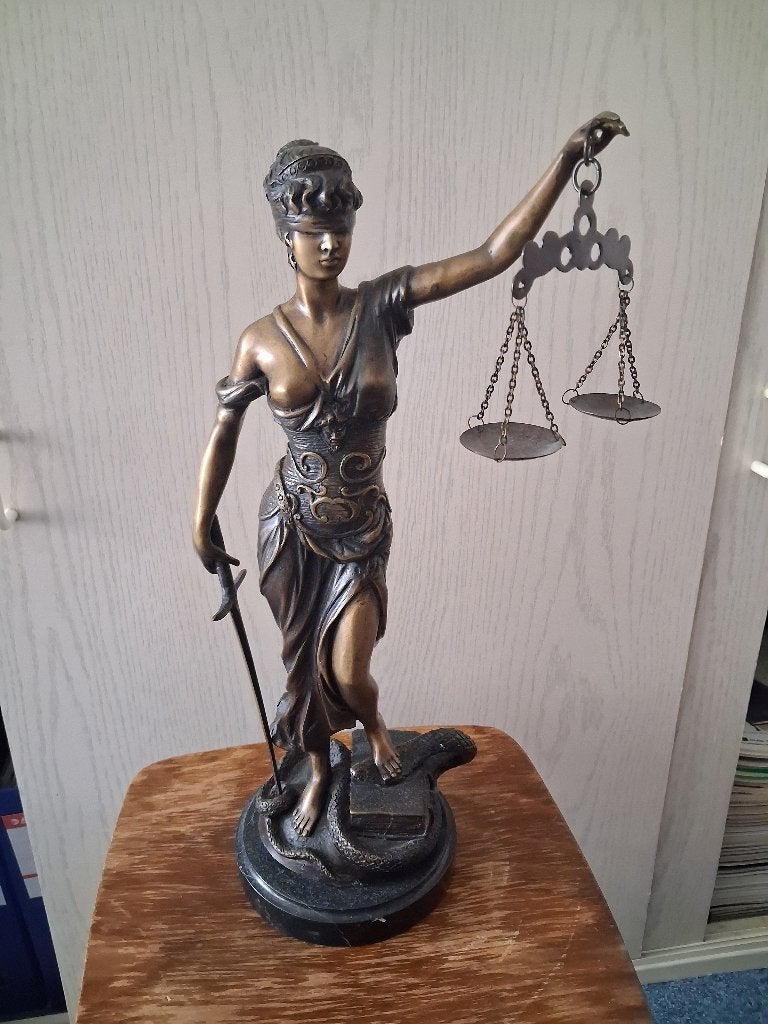 Vrouwe Justitia Beeld - Bronskleurig, Ophalen, Brons