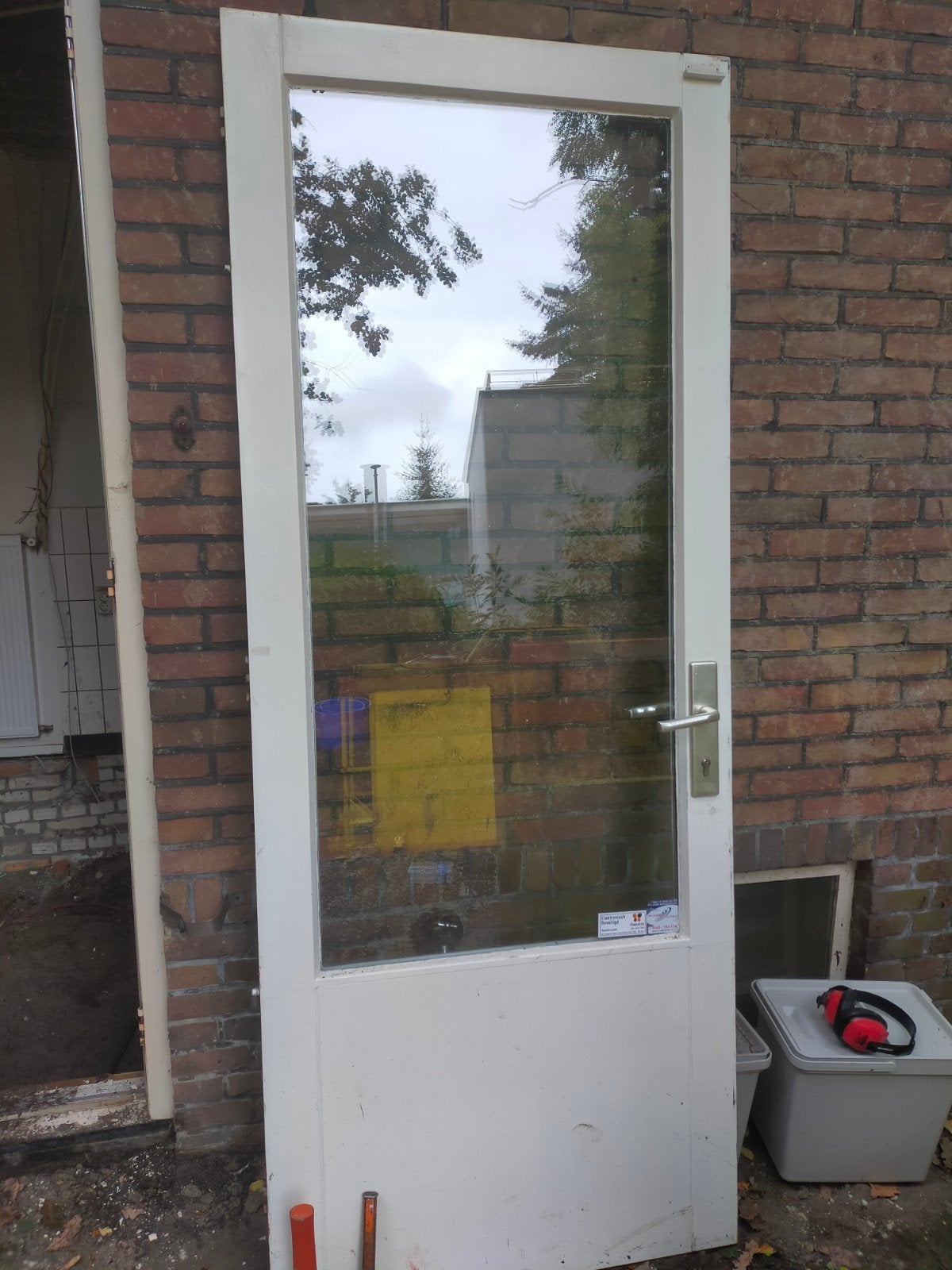 Buitendeur met glas, 87 x 218, Doe-het-zelf en Verbouw, Ophalen, Gebruikt, 80 tot 100 cm, Buitendeur