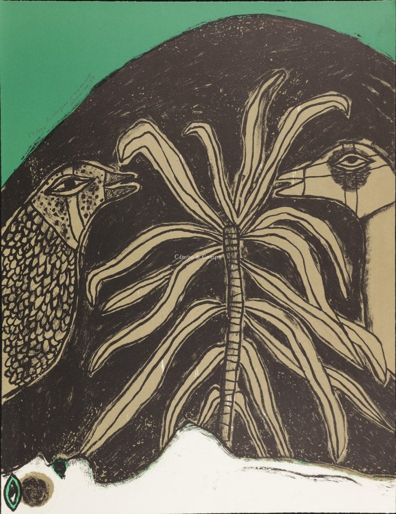 Corneille Beverloo(1922)Lithografie"Dialogue d'oi"Ges Gen Ge, Personages en Fantasiefiguren, Ophalen of Verzenden, Lithografie