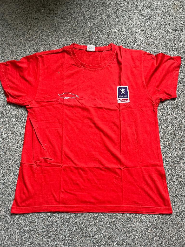 t-shirt  met peugeot 307, Ophalen of Verzenden, Zo goed als nieuw, Maat 56/58 (XL), Rood