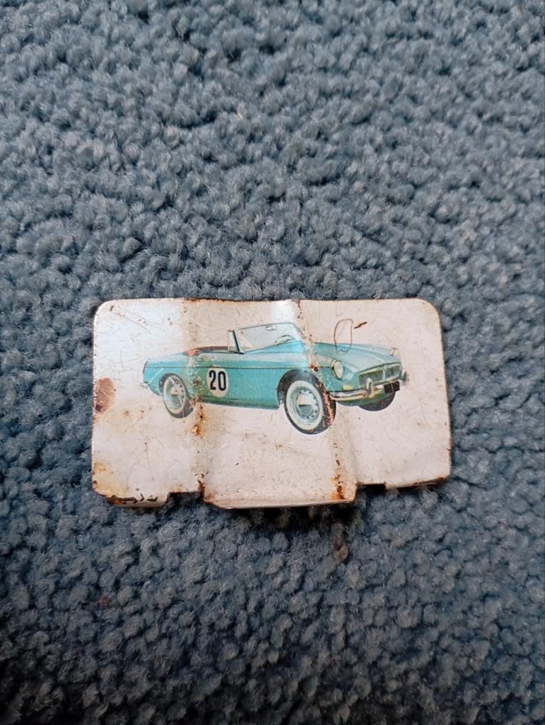 Vintage MGB plaatje Metaal 1960+, Ophalen of Verzenden, Auto's