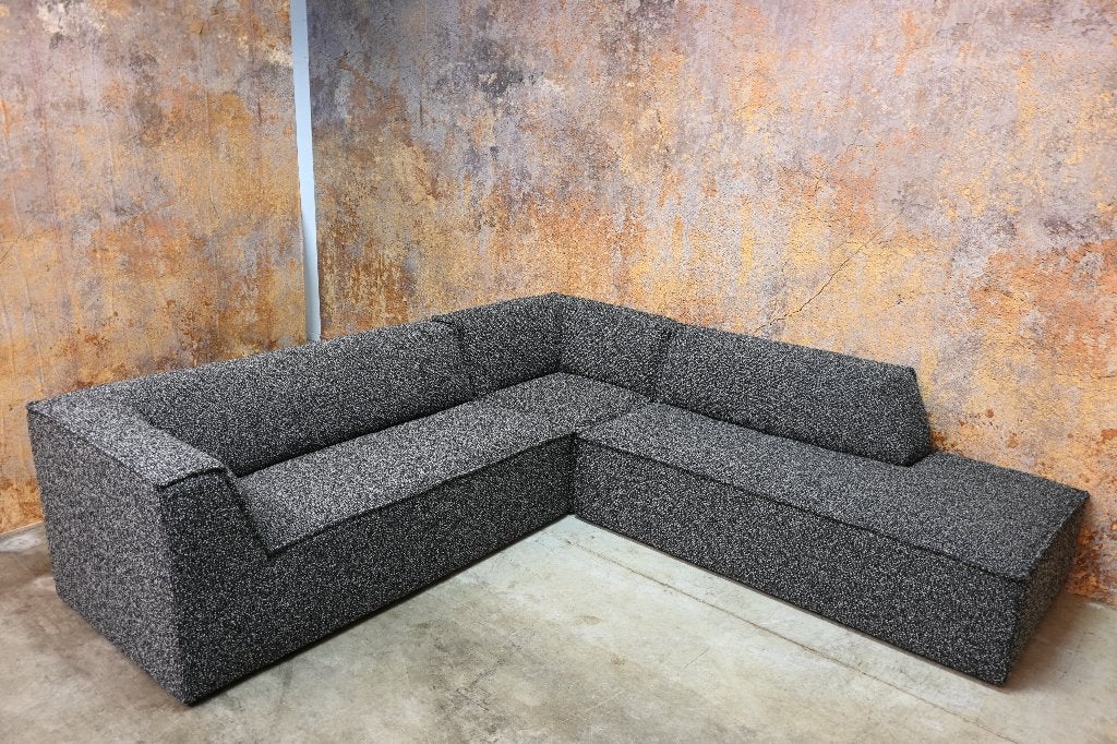 NIEUWbeklede Gelderland 6905 design hoekbank elementenbank, 250 tot 300 cm, Hoekbank, Zo goed als nieuw, Stof