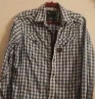 Overhemd Blouse G-star raw Ruiten Wit Blauw Rits cowboy L, Ophalen of Verzenden, Zo goed als nieuw, Blauw